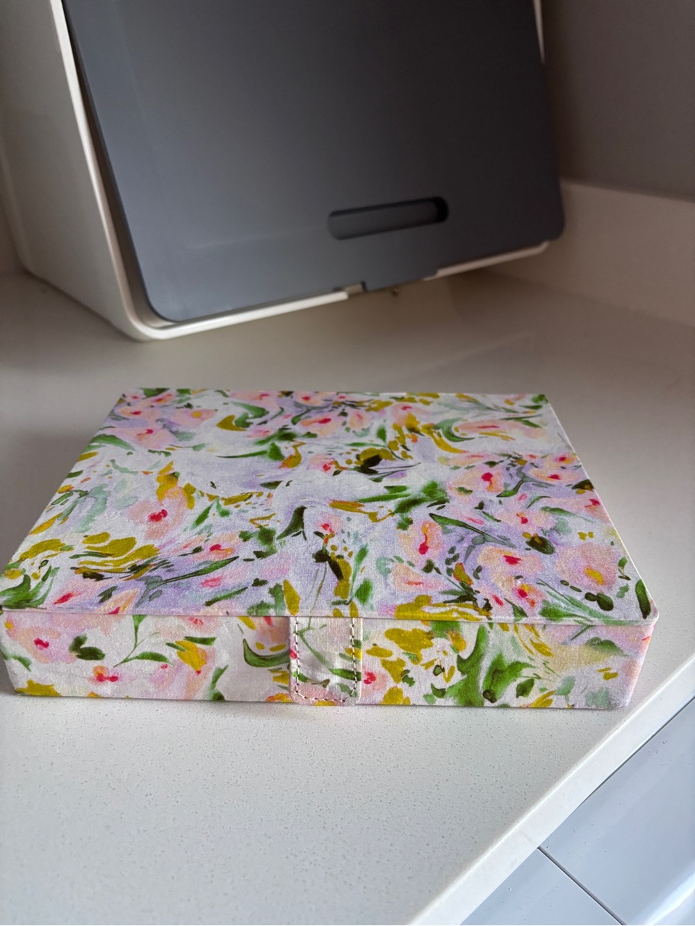 Anthropologie Floral Jewelry box With Vanity Mirror